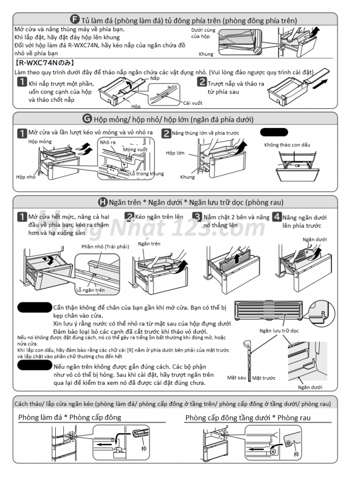 Hướng Dẫn Sử Dụng Tủ Lạnh Hitachi R-Wxc74S