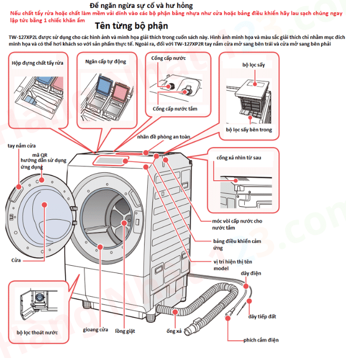 Hướng Dẫn Sử Dụng Máy Giặt Toshiba Tw-127Xp2L